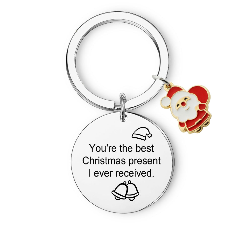 Wholesale Christmas Series Santa Claus Stainless Steel Keychain